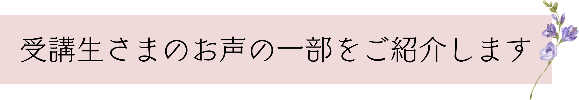 受講生さまのお声の一部をご紹介します
